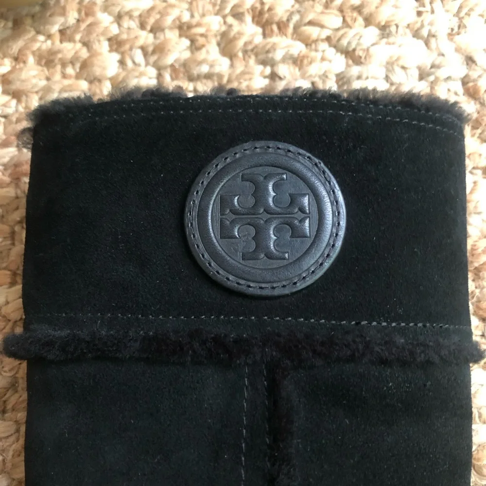 Tory Burch Nadine Mid Shaft Suede and Shearling Boot. Size 7.5